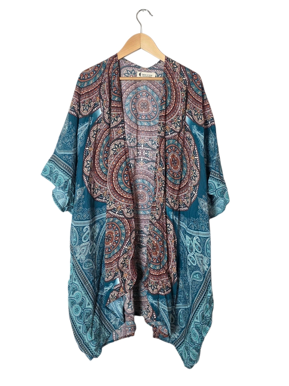 Lotus And Luna Kimono One Size Floral Paisley Boho Vacation Resortwear Beach